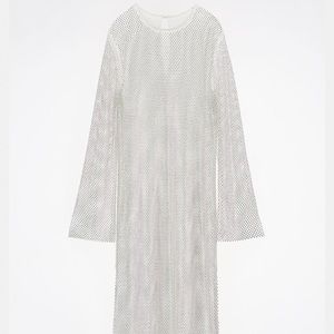 NWT Zara rhinestone mesh dress